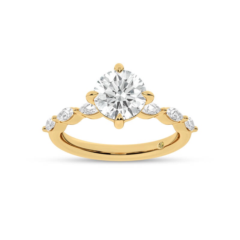 Cabo Round Lab Grown Diamond Engagement Ring | Yellow Gold 1 5/8 - 4 5/8 CT. TW.