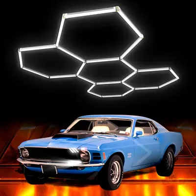 25 Pack 240W Hexagon Garage Lights Ceiling Led Work Light Super Bright 6500K Shop Lights for Garage Warehouse Workshop Gym Ba...