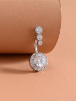 Rhinestone Decor Bling Belly Button Ring, Women Belly Piercing Body Jewelry, Fashion Jewelry for Party, Daily Clothing Decor,...