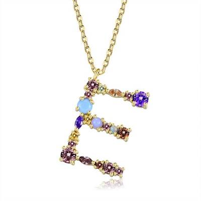 Brass Micro Pave Cubic Zirconia Pendant Necklaces