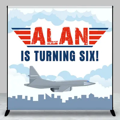 Cloud Sky Fighter 6th Birthday Backdrop For Boy - Aperturee