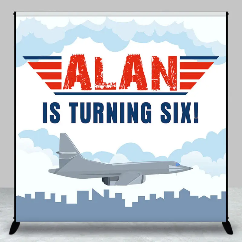 Cloud Sky Fighter 6th Birthday Backdrop For Boy - Aperturee