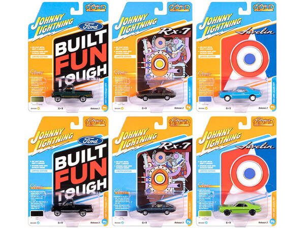 Classic Gold Collection 2025 Release 2 Set of 6 Cars 1/64 Diecast Model Cars by Johnny Lightning