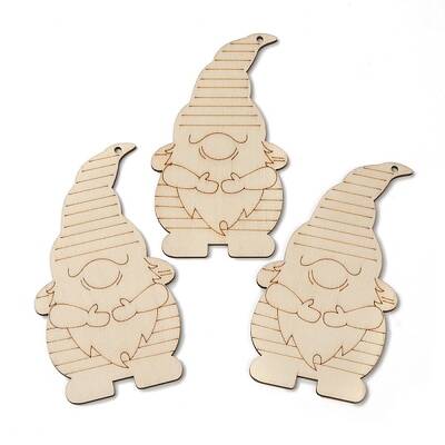 Christmas Theme Undyed Natural Wood Big Pendants