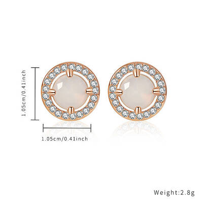 Stainless Steel with Rhinestone Stud Earrings