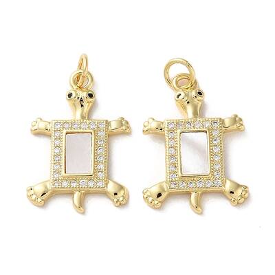 Brass Micro Pave Clear Cubic Zirconia Pendants