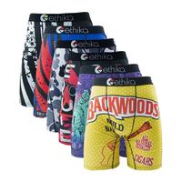 6Pcs ETHIKA Sexy Printed Men Underwear Boxer Shorts Underpants Breathable Man Panties Lingeries Plus Size Boxer Briefs S-XXXL