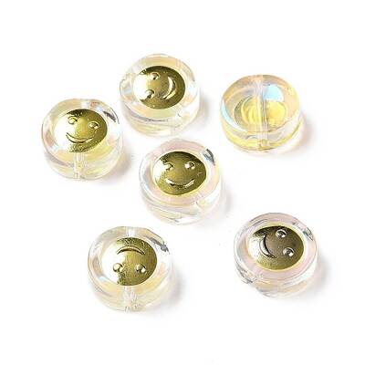Transparent Spray Painted Glass Beads