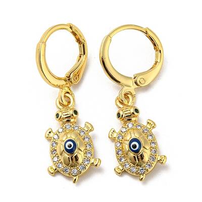 Real 18K Gold Plated Brass Dangle Leverback Earrings