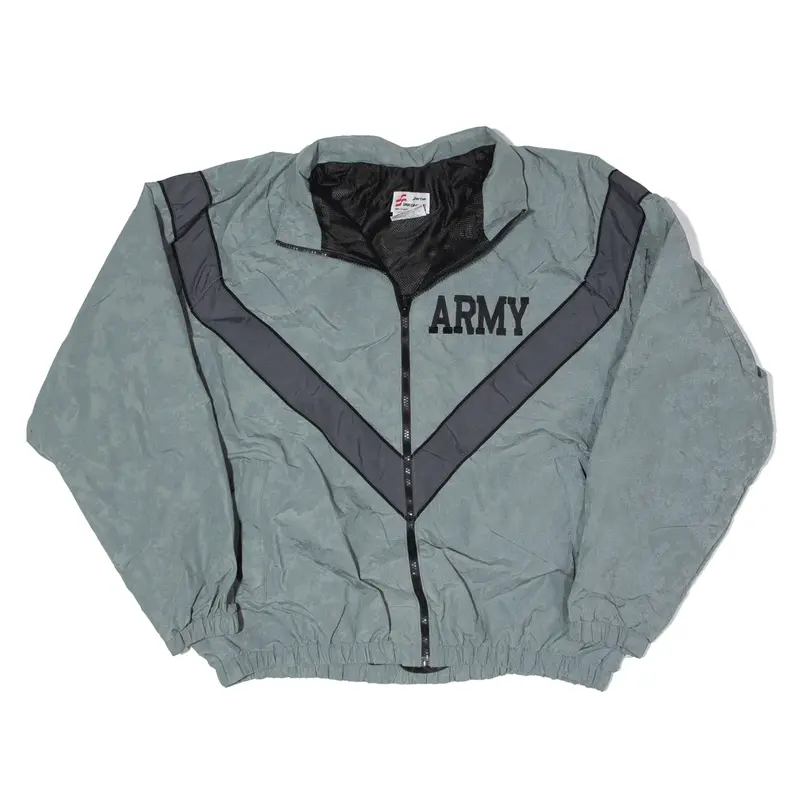 SKILCRAFT Army Track Military Jacket Green Nylon Camouflage Mens L