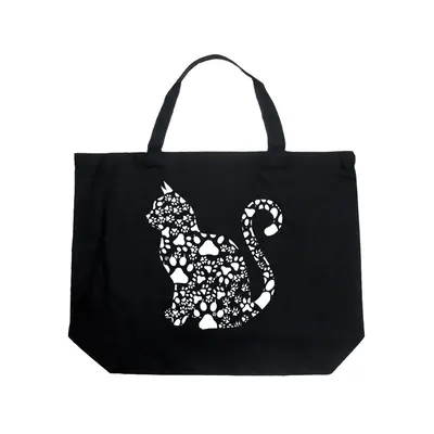 Cat Claws - Large Word Art Tote Bag - Navy - LARGE
