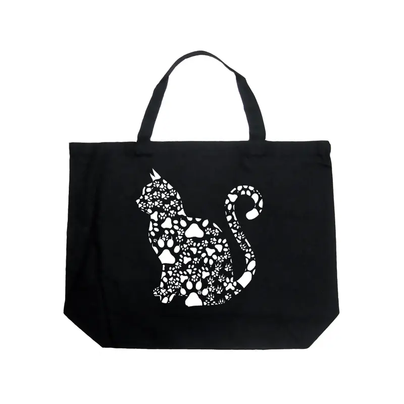 Cat Claws - Large Word Art Tote Bag - Navy - LARGE