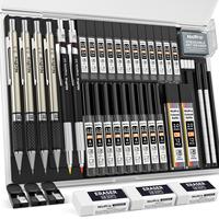 Nicpro 6 Pack Art Mechanical Pencil Set, 4 Pack Metal Drafting Pencil 0.3mm & 0.5 mm & 0.7 mm & 0.9 mm & 2 Pack 2mm Lead Hold...