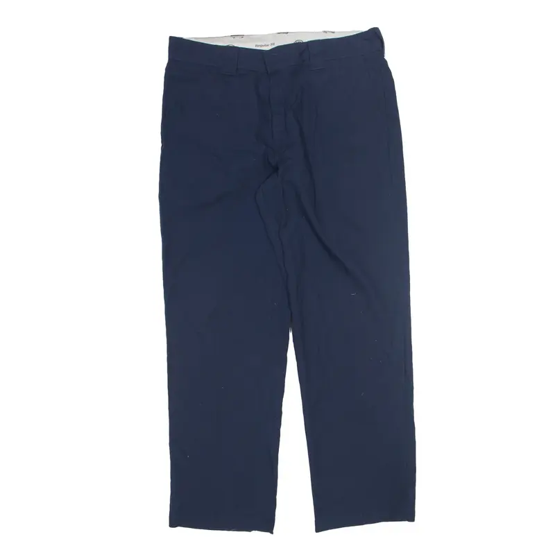 DICKIES Workwear Trousers Blue Regular Straight Mens W38 L32