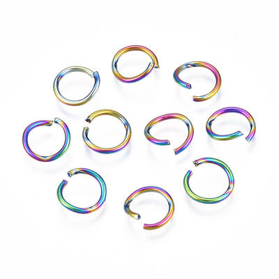 Ion Plating(IP) Rainbow Color 304 Stainless Steel Open Jump Rings