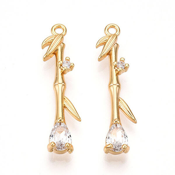 Brass Micro Pave Cubic Zirconia Pendants
