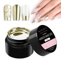 Makartt Chrome Gel Nail Polish, 8ml Metallic Gel Nail Polish, Gold 3D Metal Painting Gel for Nail Art Soak off UV/LED Glossy ...