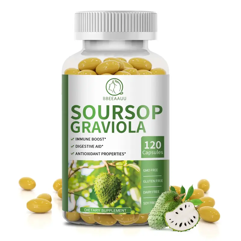 Soursop Graviola Capsules Herbal Supplement,120 Counts, for Cell Regeneration, Immunity, Digestive, Antioxidants, Dietary Hea...