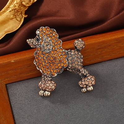 Poodle Alloy Rhinestone Brooches