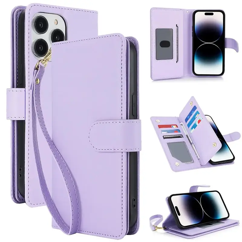 Phone Case with Lanyard & Card Slot Stand (1 Count), Shockproof Phone Protective Cover, Anti-drop Phone Cover for iPhone 15...