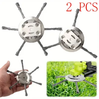 2 pcs 6 Inches String Trimmer Replacement Head,fit 5 mm Shaft,Steel Wire Weed Brush Cutter for Electric Battery Powered Cor...