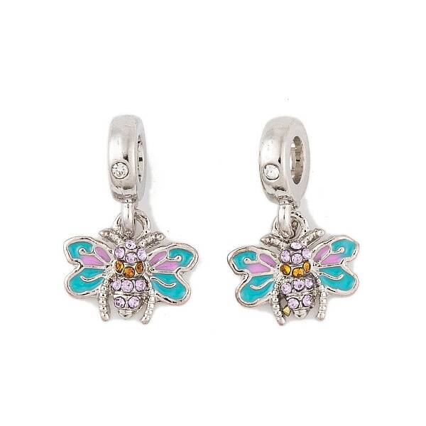 Rack Plating Alloy Rhinestone European Dangle Charms