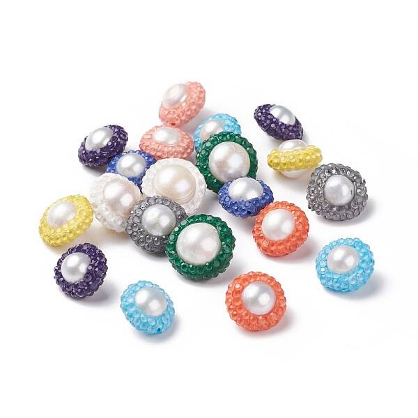 Polymer Clay Rhinestone Beads