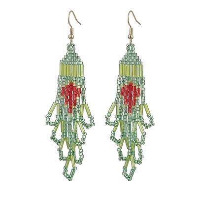 304 Stainless Steel with Glass Dangle Stud Earring