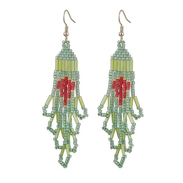 304 Stainless Steel with Glass Dangle Stud Earring