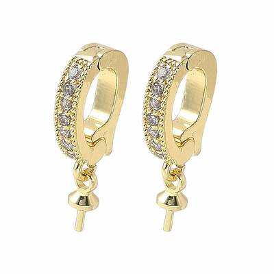 Brass Micro Pave Cubic Zirconia Pendants Bails