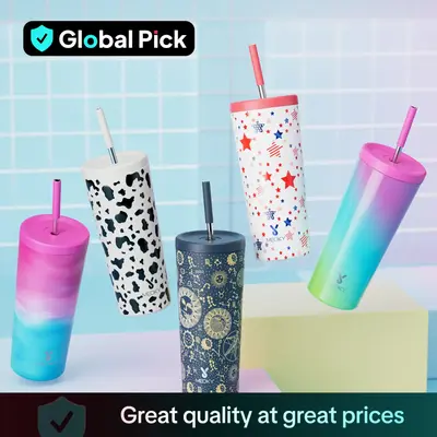 24oz Insulated Tumbler with Lid & Straw, 1 Count Modern Portable Halloween Vacuum Insulated Water Bottle, Coffee Containers S...