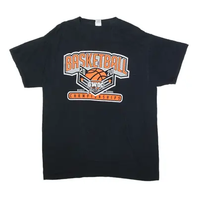 GILDAN Basketball Championships 2020 GWOC T-Shirt Black Short Sleeve Mens L