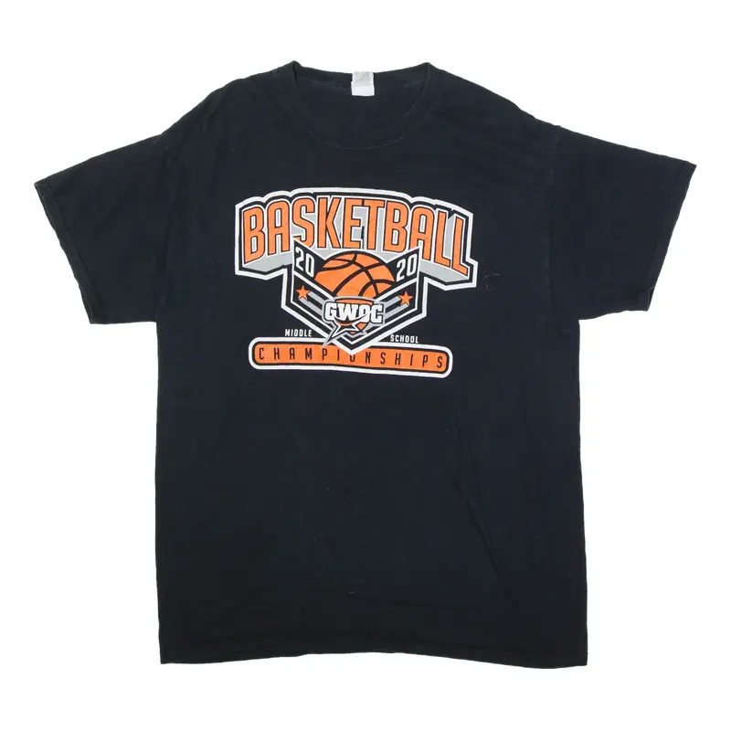GILDAN Basketball Championships 2020 GWOC T-Shirt Black Short Sleeve Mens L