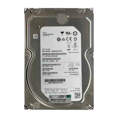 867013-001 HP 4TB 7200RPM SAS 12Gb/s 3.5-Inch Internal Hard Drive