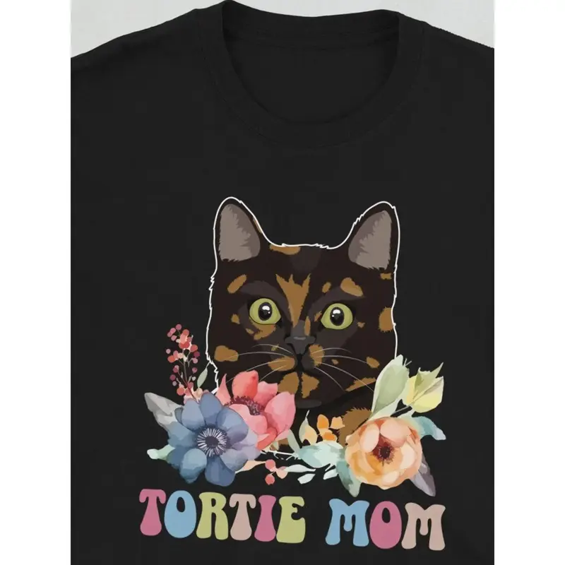 Tortie Cat Owner Tortoiseshell Cat Mom Tortie Cats Unisex  100% Cotton T-Shirt - Versatile for Casual, Sports, Festive, All-S...