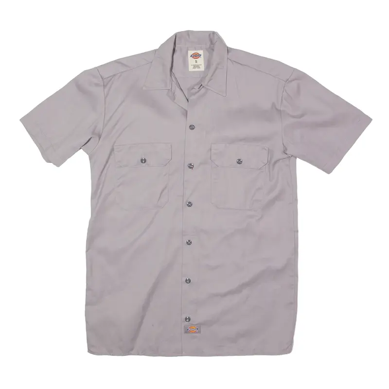 DICKIES Worker Shirt Grey Short Sleeve Mens S