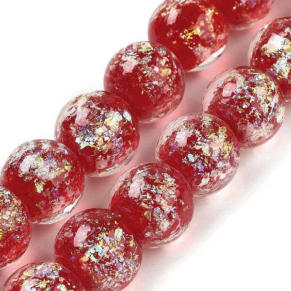 Handmade Dichroic Foil Glass Beads Strands