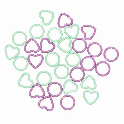 Spray Painted Zinc Alloy Alloy Knitting Stitch Marker Rings