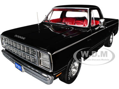 1979 Dodge Adventurer Sweptline Pickup Truck Black with Red Interior American Muscle Series 1/18 Diecast Model Car by Auto ...