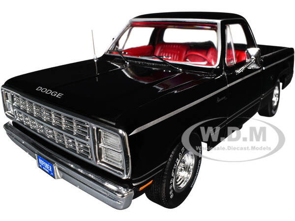 1979 Dodge Adventurer Sweptline Pickup Truck Black with Red Interior American Muscle Series 1/18 Diecast Model Car by Auto ...
