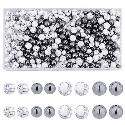 400Pcs 4 Style Synthetic Gemstone Beads
