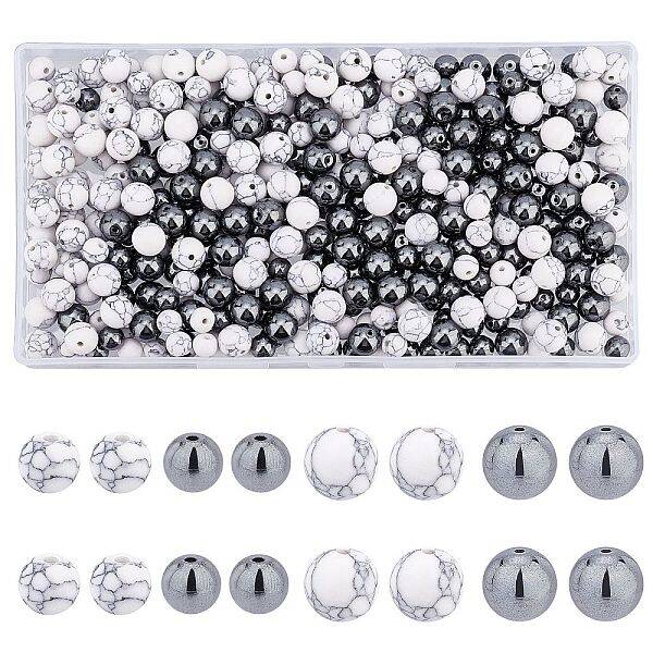 400Pcs 4 Style Synthetic Gemstone Beads