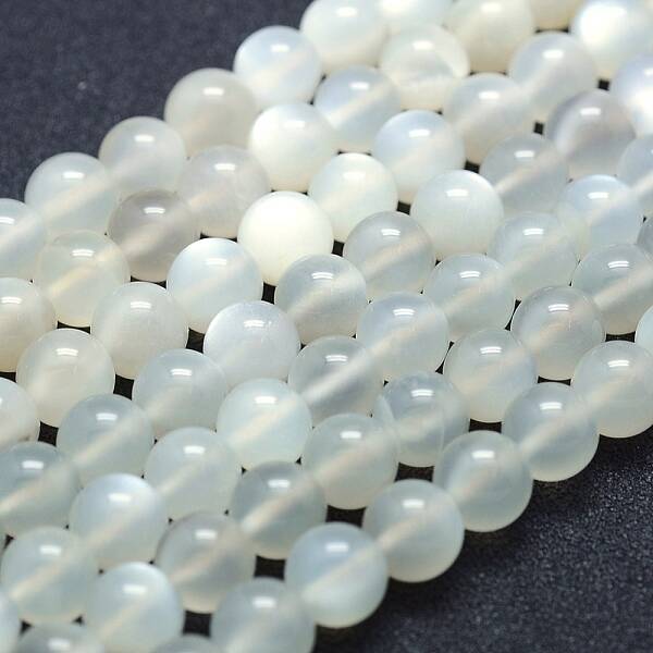 Natural White Moonstone Beads Strands