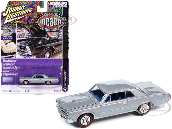 1965 Pontiac GTO Bluemist Slate Metallic with Red Stripes and Blue Interior \