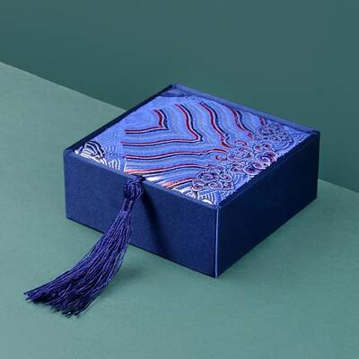 Chinese Style Wave Brocade & Satin Box