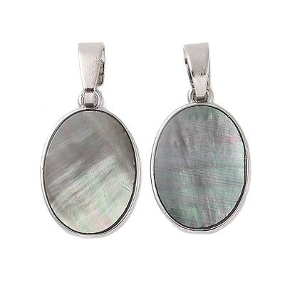 Rack Plating Natural Black Lip Shell Pendants