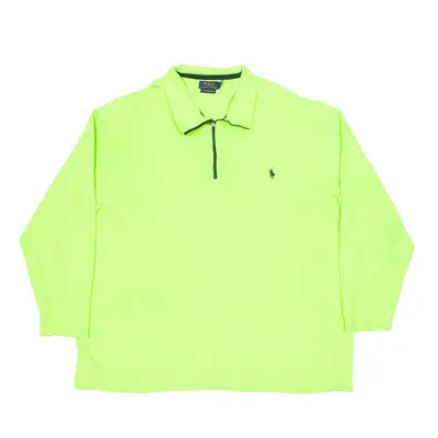 POLO RALPH LAUREN Neon Performance Fleece Green 1/4 Zip Mens XL