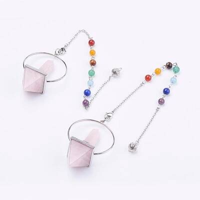 Chakra Gemstone Pyramid Dowsing Pendulums