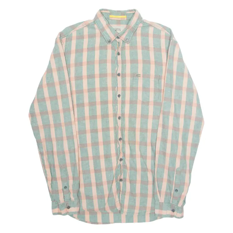CAMEL ACTIVE Modern Fit Mens Shirt Green Check Long Sleeve M