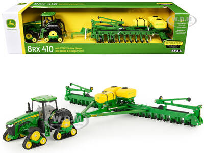 John Deere 8RX 410 Tractor Green with 1775NT 24-Row Planter \